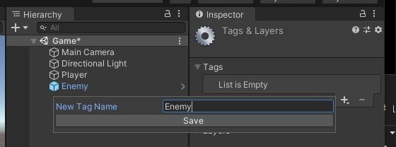 Type in Enemy as New Tag Name
